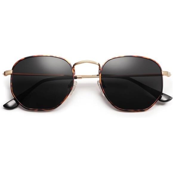 Polarized Sunglasses for Women Men Small Hexagonal Polygon Mirrored Lens main image 3
